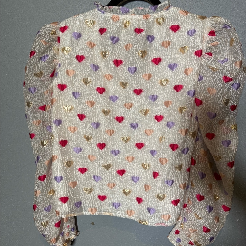 NWT Anthropologie THML Heart Blouse- XS - Picture 3 of 8